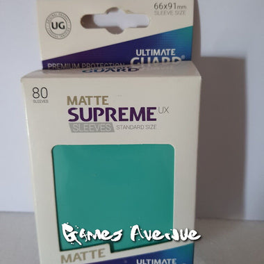 Ultimate Guard - Protèges Cartes par 80 MATTE Supreme UX Couleur Turquoise