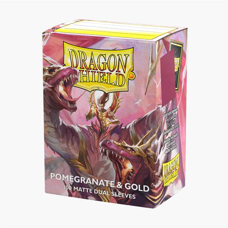 Dragon Shield - 100 Pochettes Dual Matte Format Standard " Pomegranate & Gold"