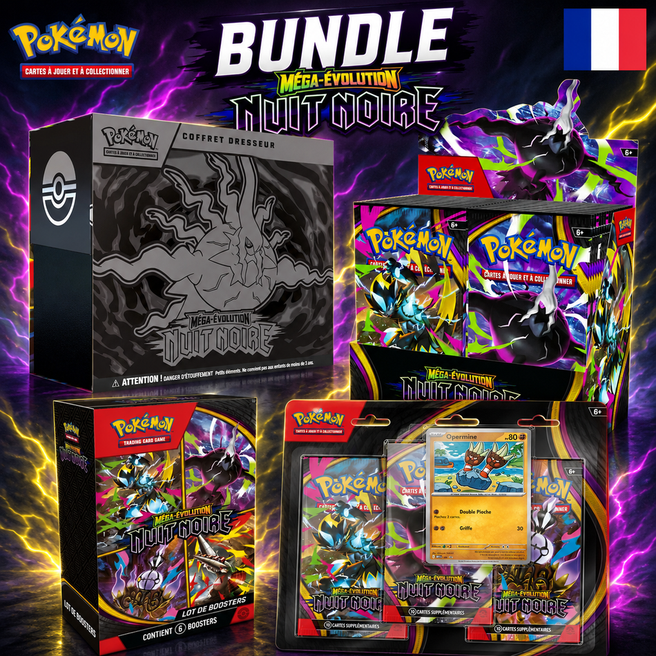 Pokémon Bundle ME05 ! Contient ETB, Display, Tri-pack & Bundle boosters !