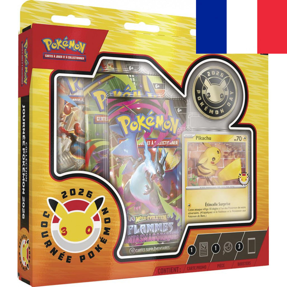 Pokémon ! Coffret 3 Boosters Collection Journée Pokémon 2026 "Pikachu" - Français !