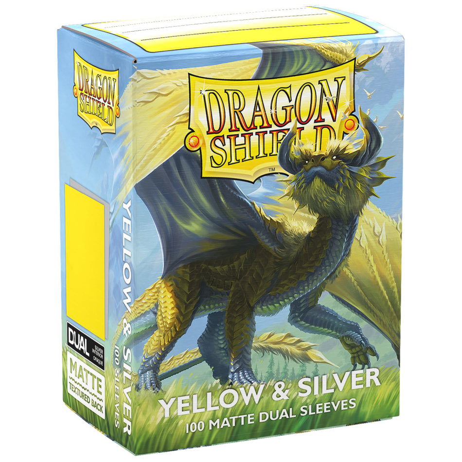 Dragon Shield ! 100 Protèges Cartes Dual Matte Sleeves "Yellow & Silver"