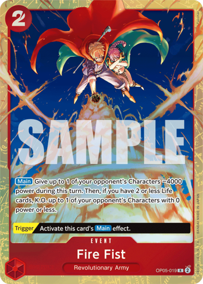 One Piece Card Game ! Carte Fire Fist OP05-019