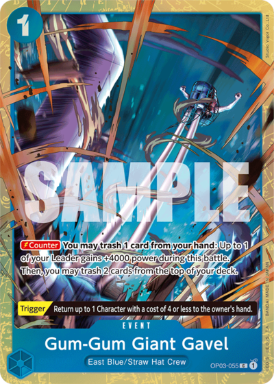 One Piece Card Game ! Carte Gum-Gum Giant Gavel OP03-055