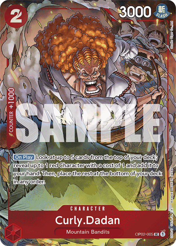One Piece Card Game ! Carte Curly.Dadan OP02-005