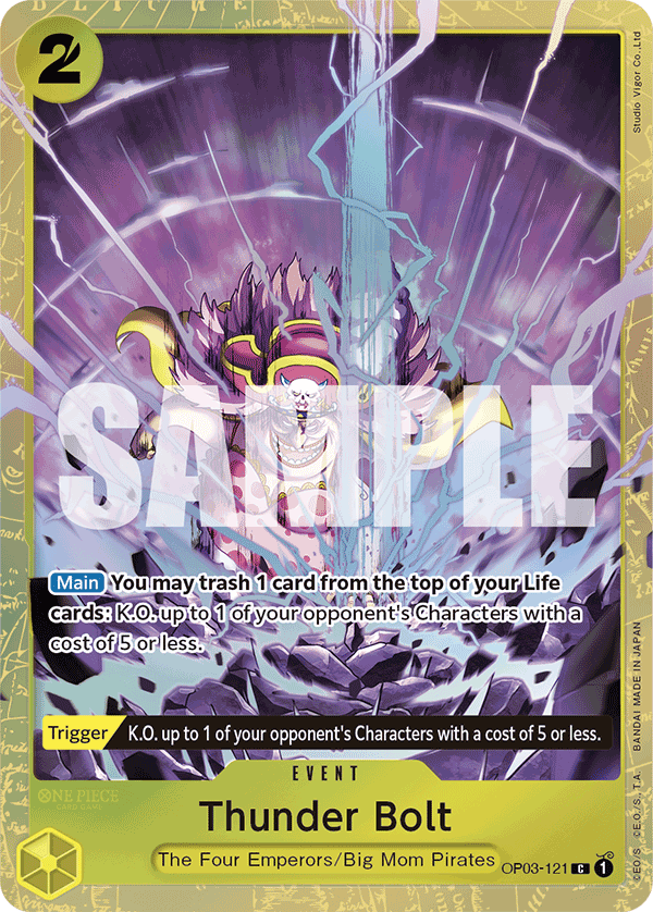 One Piece Card Game ! Carte Thunder Bolt OP03-121