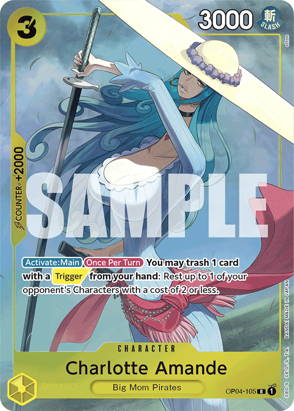 One Piece Card Game ! Carte Charlotte Amande OP04-105