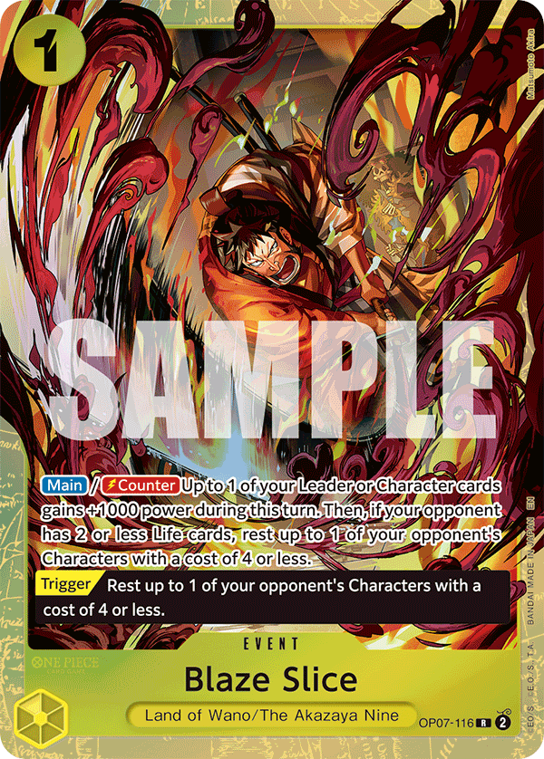 One Piece Card Game ! Carte Blaze Slice OP07-116