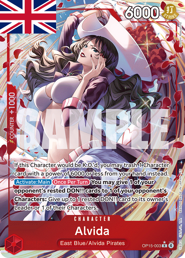 One Piece Card Game ! Carte Alvida OP15-003 (Rare/AA) Anglais