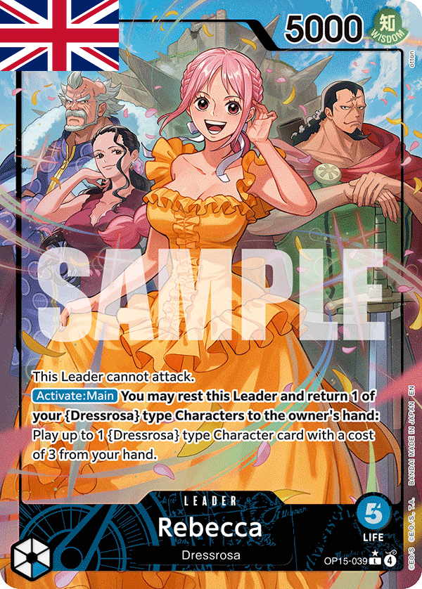 One Piece Card Game ! Carte Rebecca OP15-039 (Leader/AA) Anglais !