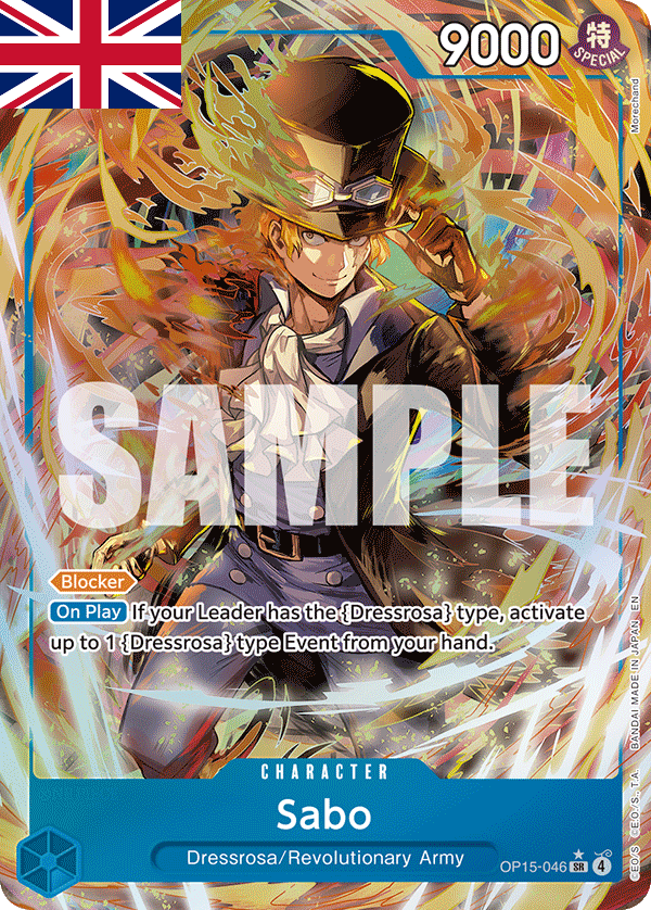 One Piece Card Game ! Carte Sabo OP15-046 (SR/AA) Anglais !