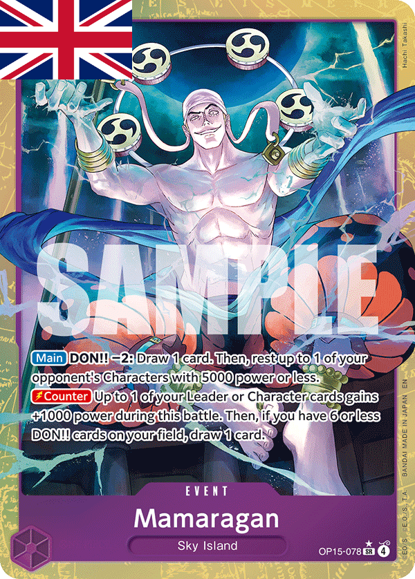 One Piece Card Game ! Carte Mamaragan OP15-078 (SR/AA) Anglais !