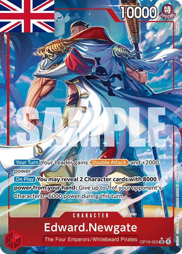 One Piece card Game ! Carte Edward.Newgate OP16-003 (SR/AA) - Anglais !