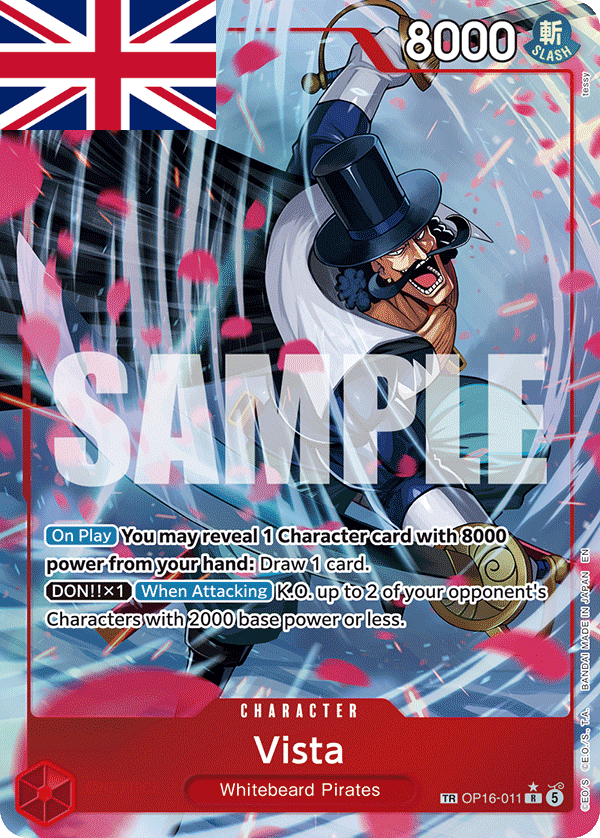 One Piece Card Game ! Carte Vista OP16-011 (Treasure/Rare) - Anglais
