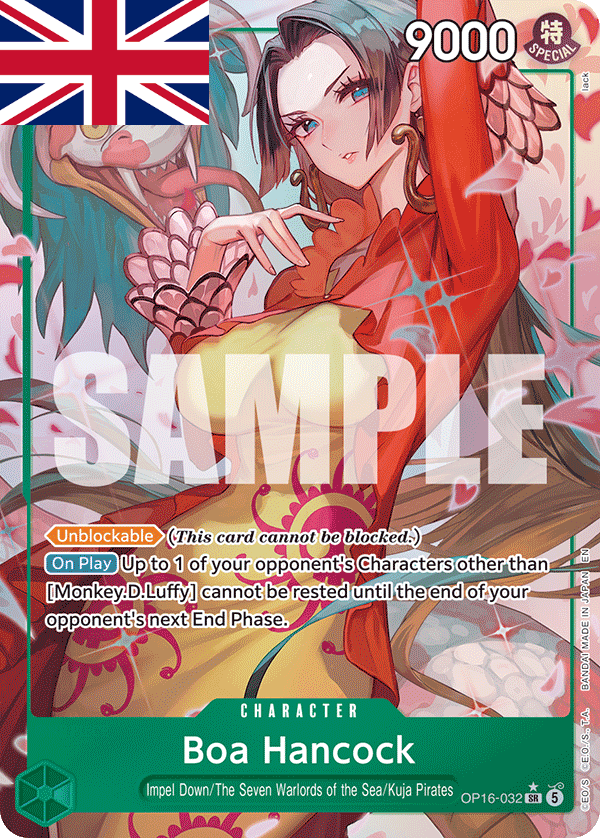 One Piece Card Game ! Carte Boa Hancock OP16-032 (SR/AA) - Anglais !