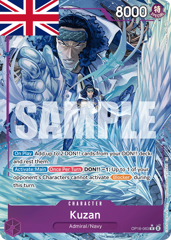 One Piece Card Game ! Carte Kuzan OP16-063 (Rare/AA) - Anglais !