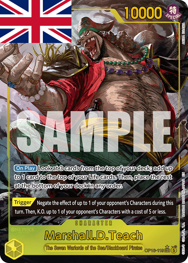 One Piece Card Game ! Carte Marshall.D.Teach OP16-119 (SECRET/AA) - Anglais !