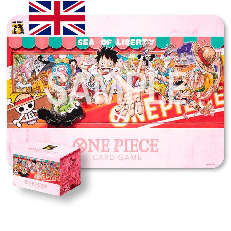 One Piece Card Game ! Playmat et Storage Box 25th Anniversary Version Anglaise !