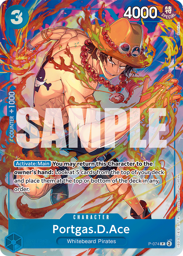 One Piece Card Game ! Carte Portags.D.Ace P-074