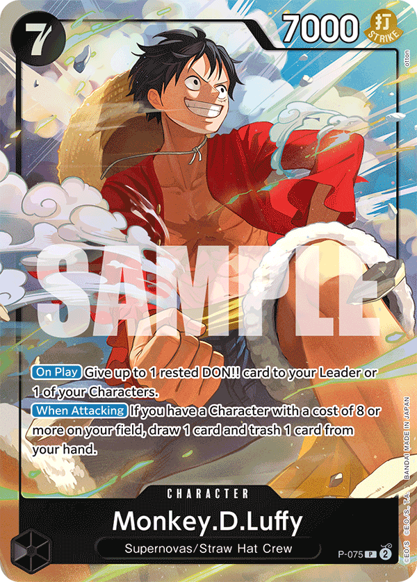 One Piece Card Game ! Carte Monkey.D.Luffy P-075