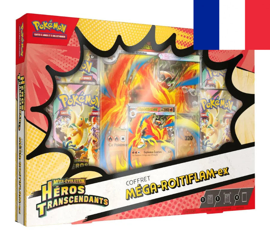 Pokémon ! Coffret ME02.5 Héros Transcendants "Méga Roitiflam Ex" Français !