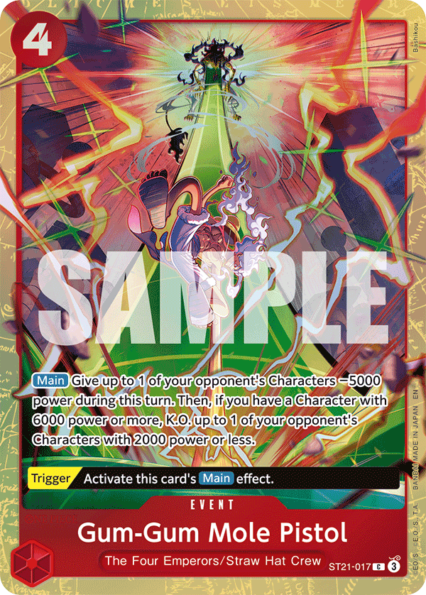 One Piece Card Game ! Carte Gum-Gum Mole Pistol ST21-017