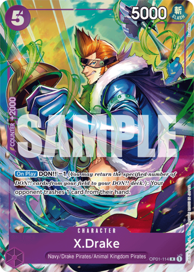 One Piece Card Game ! Carte X.Drake OP01-114