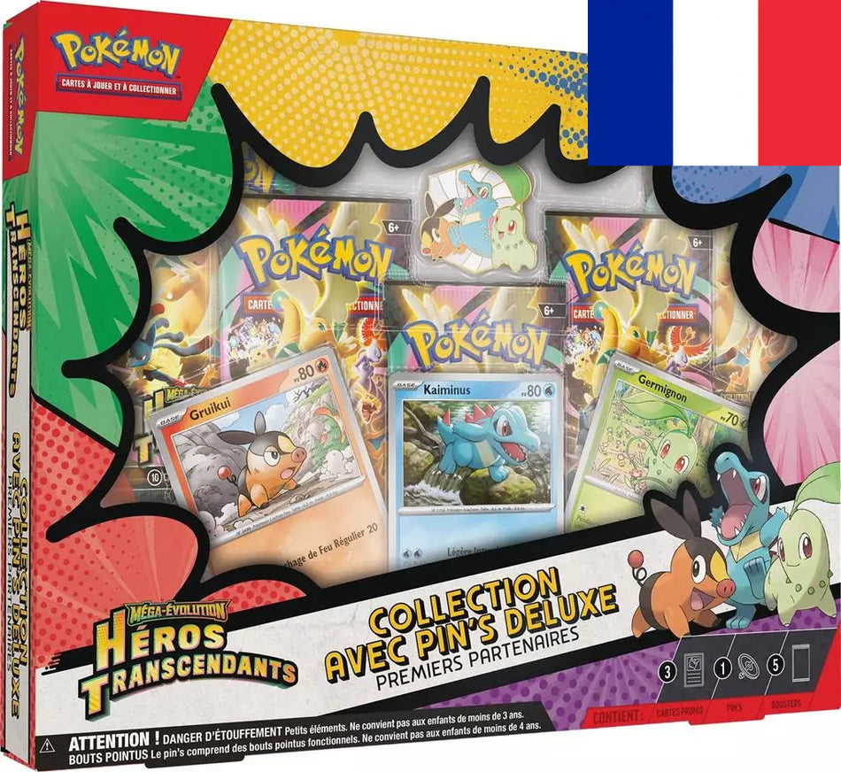 Pokémon ! Coffret avec Pin's Deluxe ME02.5 Héros Transcendants "Premiers Partenaires" Français!