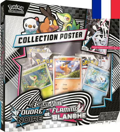 Pokémon ! Collection poster Unys Écarlate et Violet - EV 10.5 "Foudre Noire et Flamme Blanche" - FR