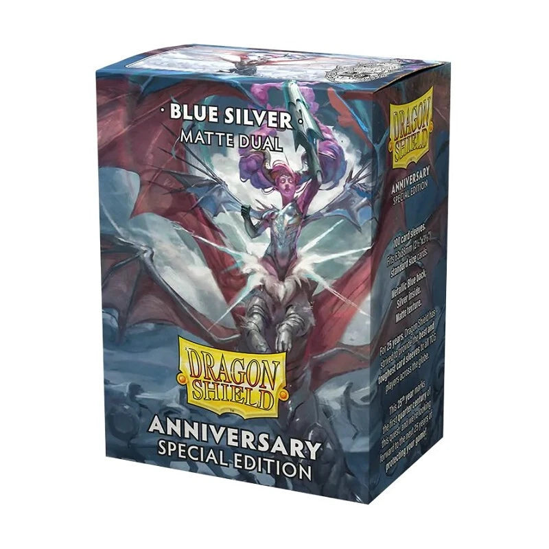 Dragon Shield - 100 Pochettes Dual Matte Format Standard "Cobalt & Silver"
