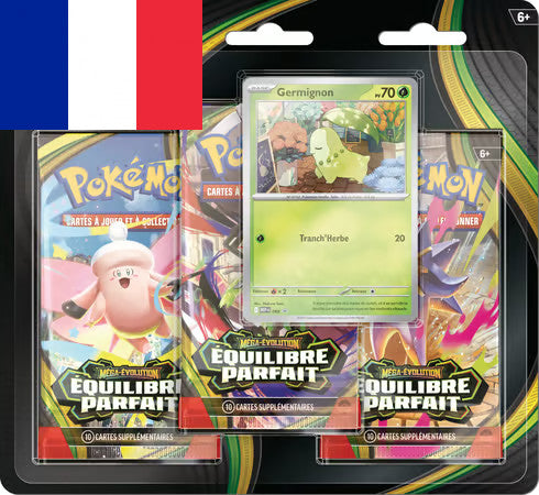 Pokémon ! Pack de 3 Boosters Méga Evolution ME03 Equilibre Parfait Germignon Français !