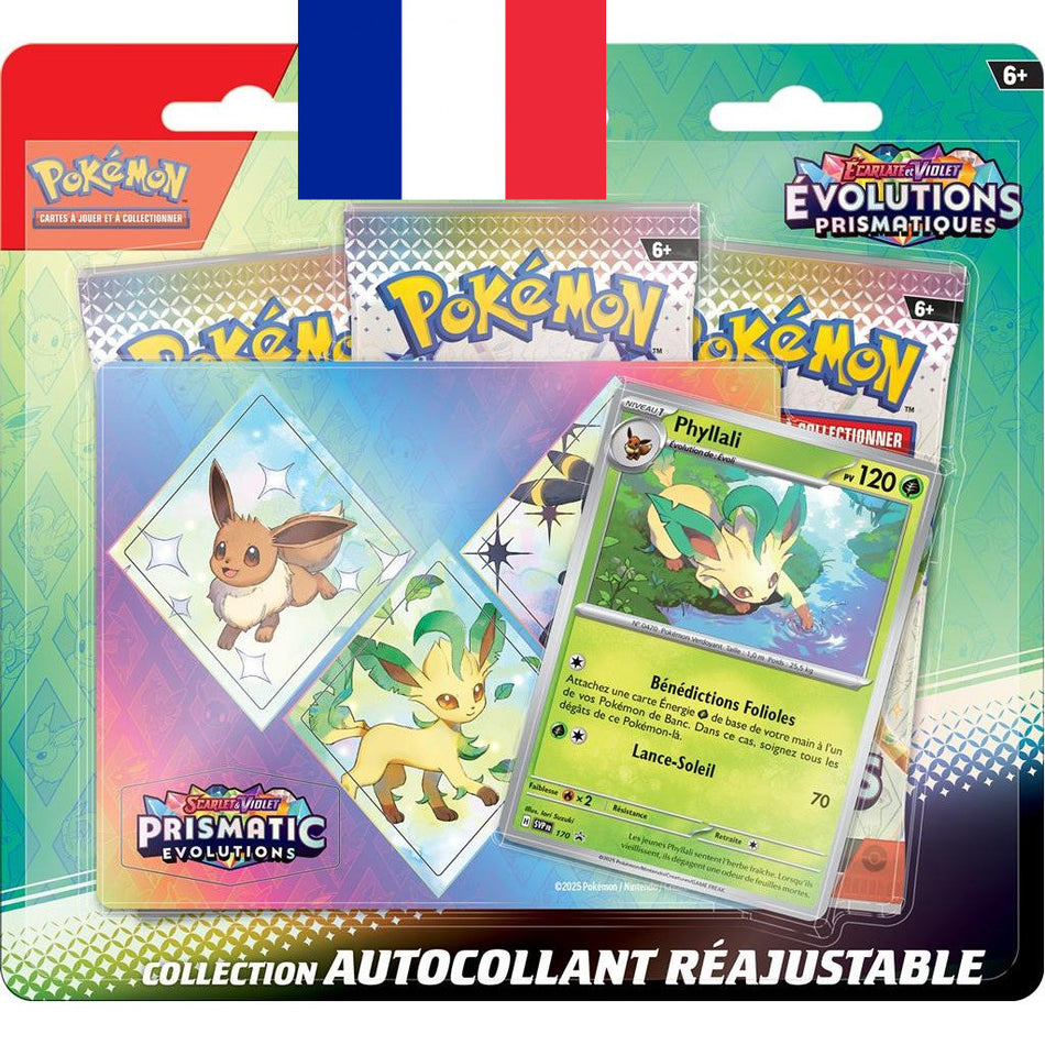 Pokémon ! Tri-Pack Autocollant - "Ecarlate et Violet" Évolutions Prismatiques "Phyllali" EV08.5 - Français !