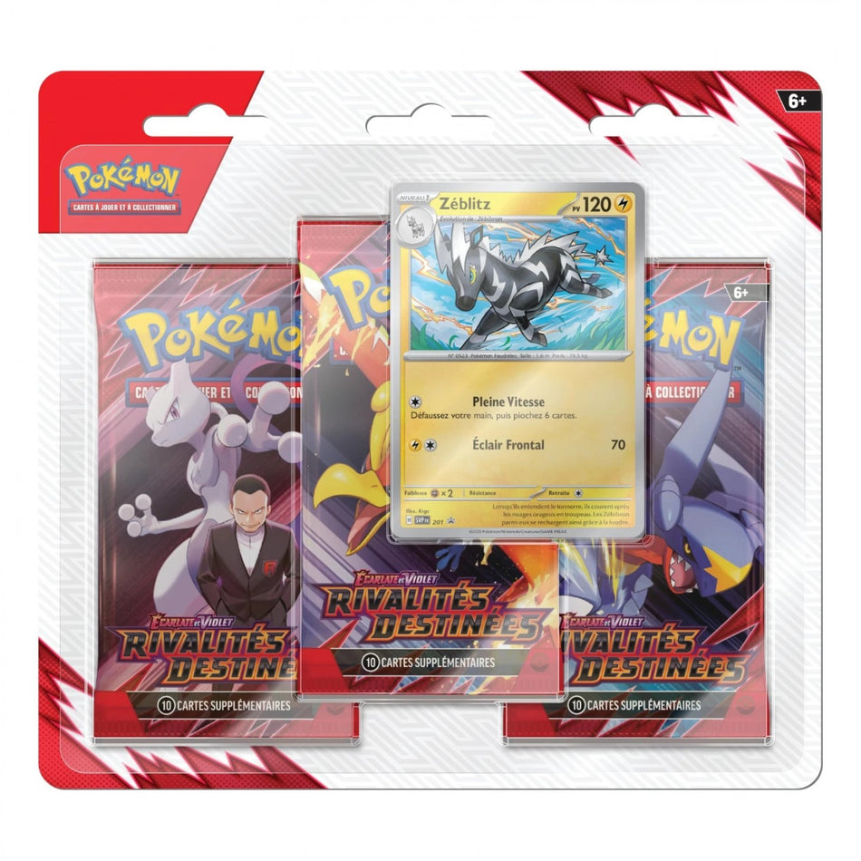 Pokémon ! Tri Pack de 3 Boosters EV10 Rivalités Destinées : Zéblitz - Français !