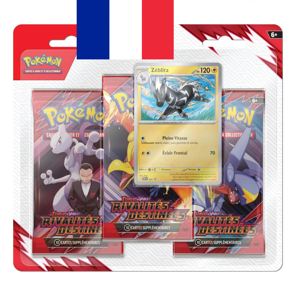 Pokémon ! Tri Pack de 3 Boosters EV10 Rivalités Destinées : Zéblitz - Français !