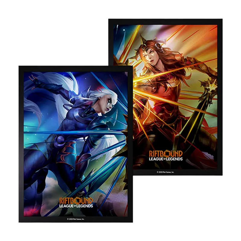 Riftbound ! League of Legends TCG - Set 4 Vendetta Protèges Cartes format standard "Diana et Leona" - 100 Sleeves !