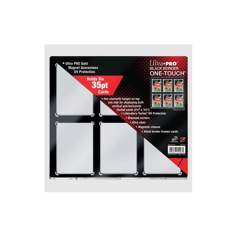 Ultra Pro ! 6 Card Black Border - ONE-TOUCH Magnetic Holder !