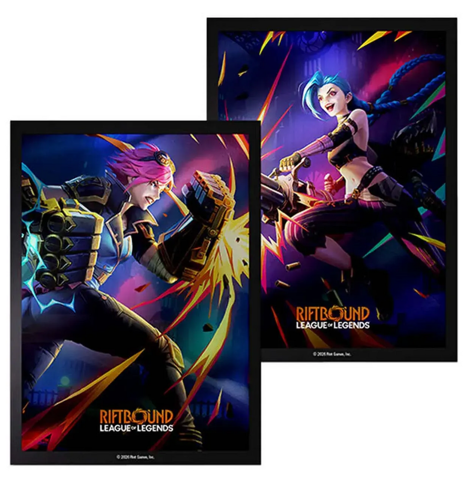 Riftbound ! League of Legends TCG - Set 4 Vendetta Protèges Cartes Format Standard "Vi et Jinx" - 100 Sleeves !