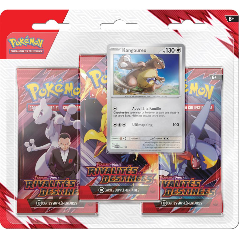 Pokémon ! Tri Pack de 3 Boosters EV10 Rivalités Destinées : Kangourex Français !