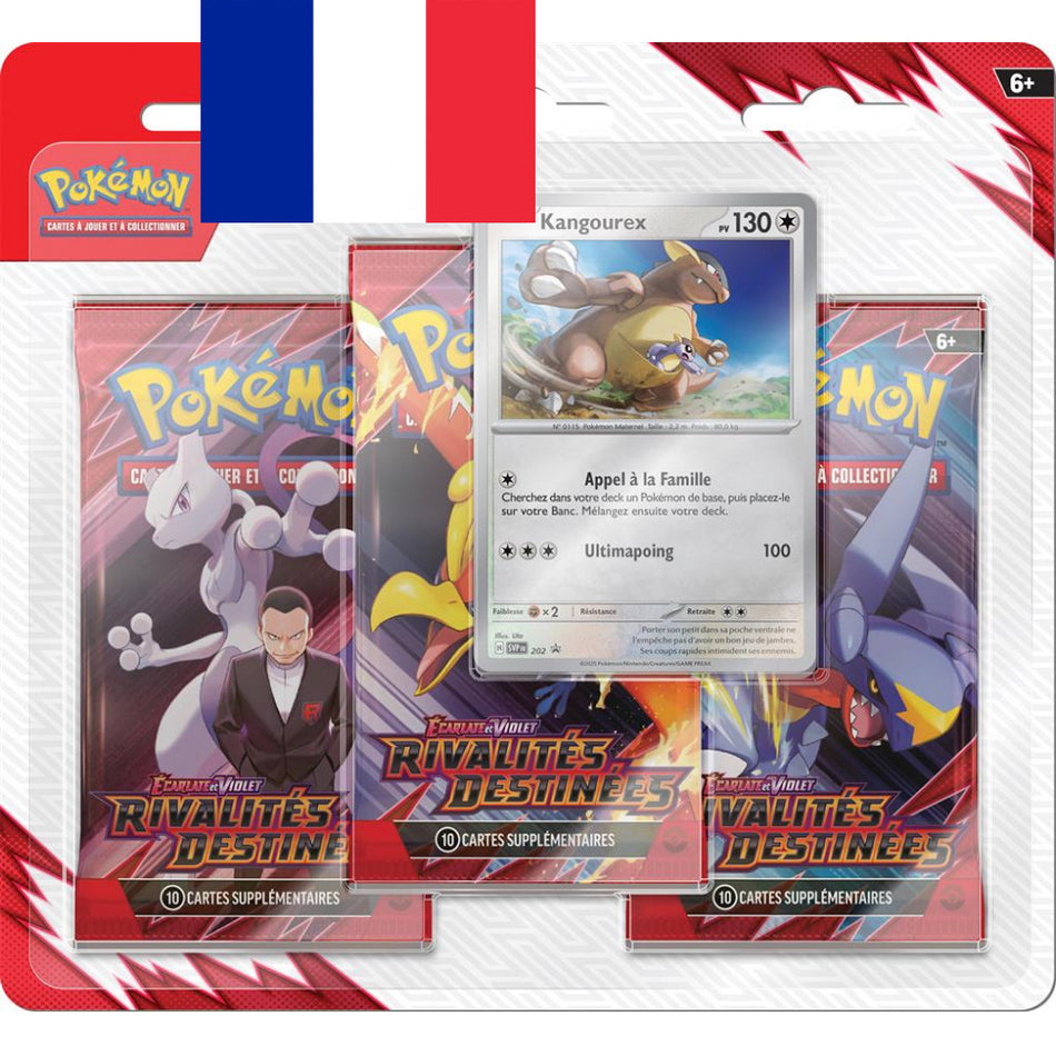 Pokémon ! Tri Pack de 3 Boosters EV10 Rivalités Destinées : KangourexFrançais !