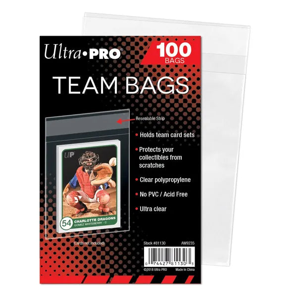 Ultra pro ! 100 Protèges Cartes refermable TOPLOADER : Team Bags pour cartes (85 x 98 mm)