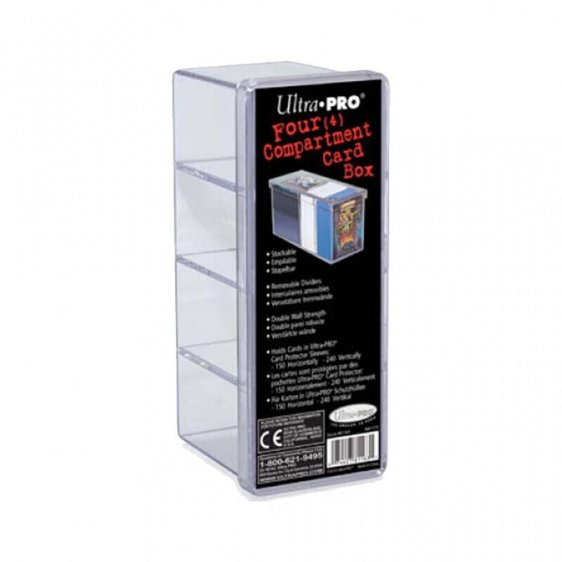 Ultra Pro ! Boite plastique transparente 4 Compartiments Card Storage Box !