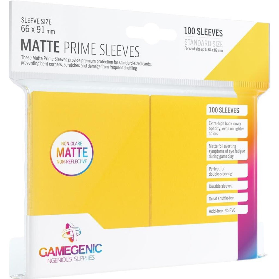 GAMEGEN!C ! 100 Protèges Cartes PRIME Sleeves Jaune Matte - Taille Standard