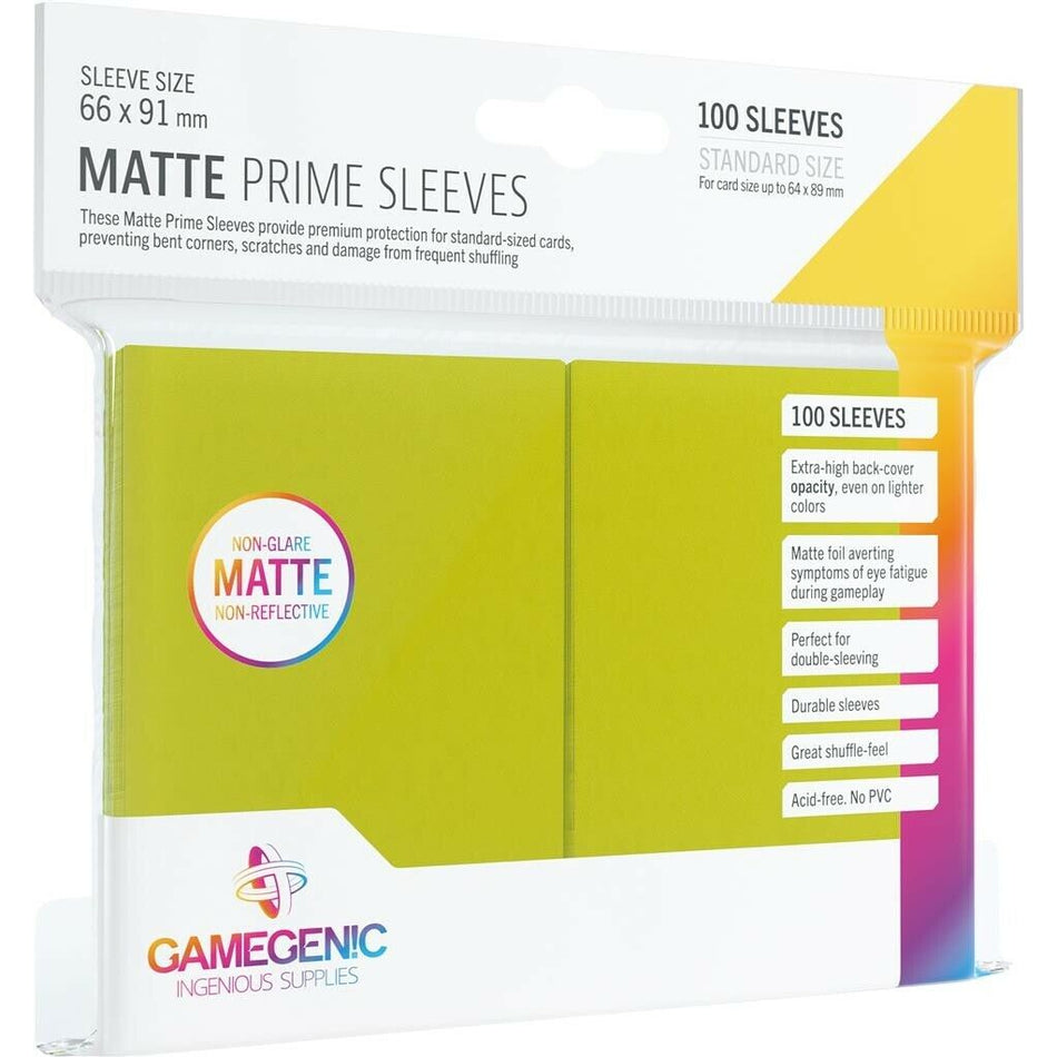 GAMEGEN!C ! 100 Protèges Cartes PRIME Vert Lime Matte - Taille Standard